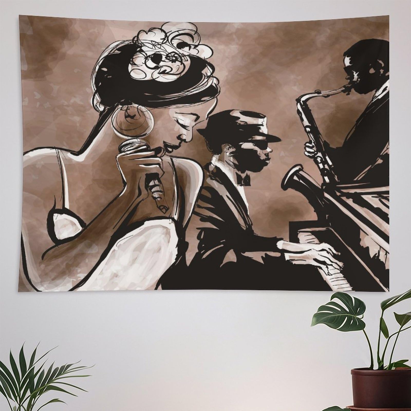 Amazon.com: ZhiRain American Woman Jazz Tapestry Wall Hanging